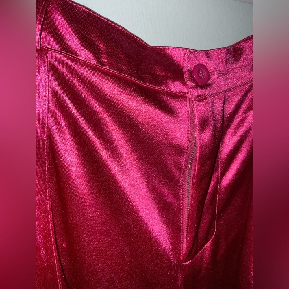 Satin Joggers in Vibrant Pink - Picture 2 of 5